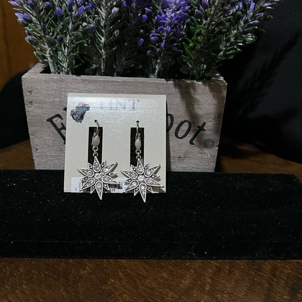 🆕 TINT STAR WITH RHINESTONES SILVER EARRINGS